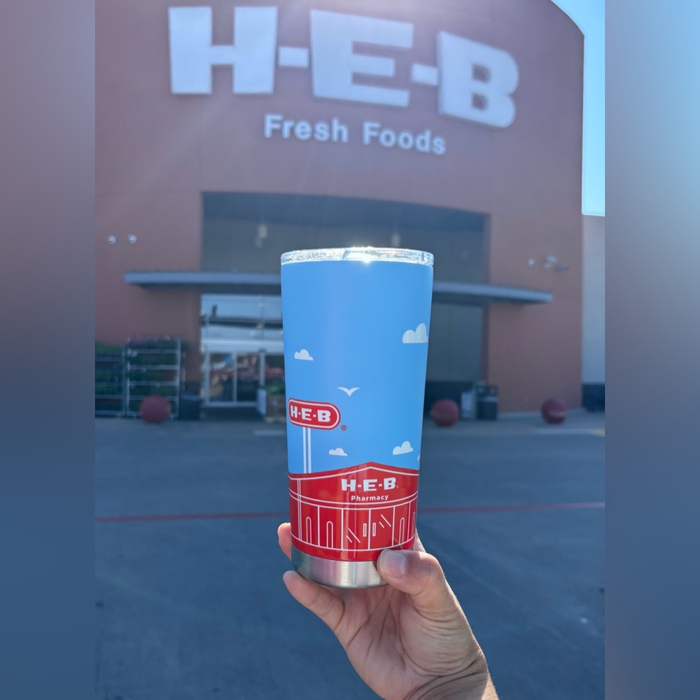 H-E-B Kodi Limited Edition Stainless Steel Tumbler 22oz Red White Blue Brand New